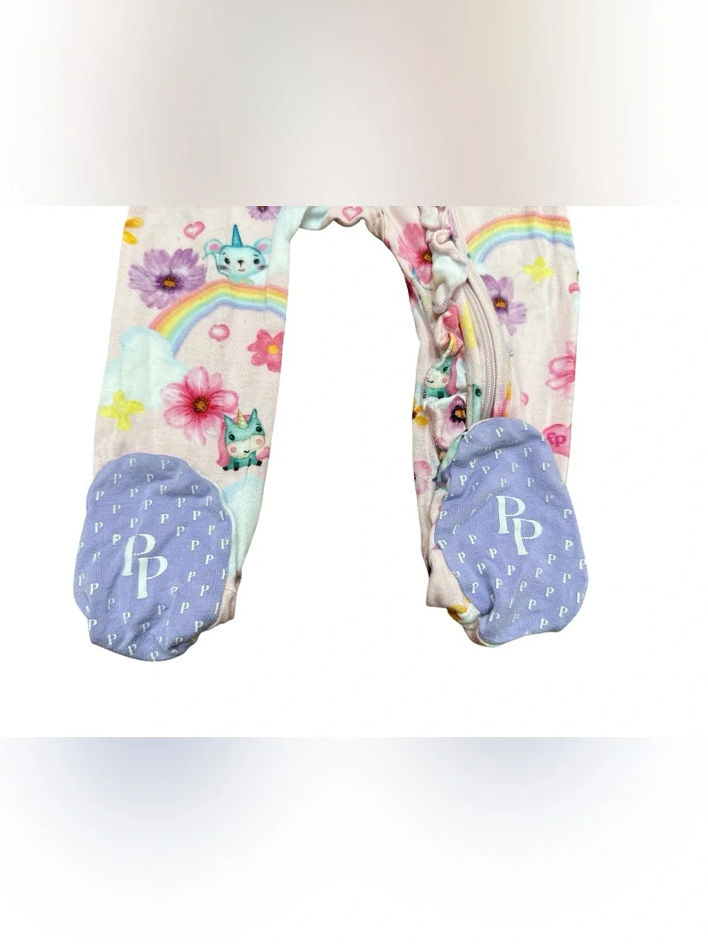 Posh Peanut x Fisher Price Bamboo Unicorn Footed Zippy Girls Size 6-9 Months